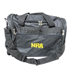 NRA Black Duffel Bag Gym Travel Gun Range Embroidered 14.5 x 10